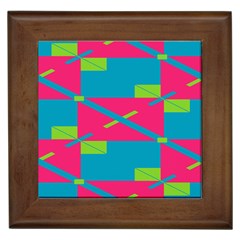 Rectangles And Diagonal Stripes			framed Tile by LalyLauraFLM