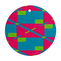 Rectangles And Diagonal Stripes			ornament (round) by LalyLauraFLM