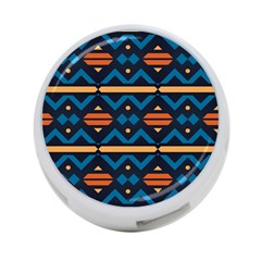 Rhombus  Circles And Waves Pattern			4-port Usb Hub (one Side) by LalyLauraFLM