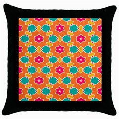 Pink Flowers Pattern			throw Pillow Case (black) by LalyLauraFLM