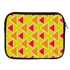 Red Brown Triangles Pattern			apple Ipad 2/3/4 Zipper Case by LalyLauraFLM