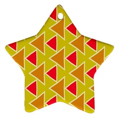 Red Brown Triangles Pattern			ornament (star) by LalyLauraFLM