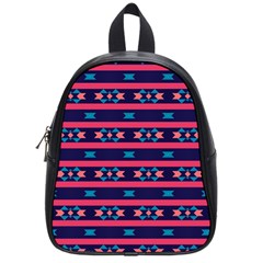 Stripes And Other Shapes Pattern 			school Bag (small) by LalyLauraFLM