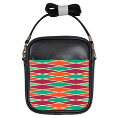 Distorted Rhombus Pattern 			girls Sling Bag by LalyLauraFLM