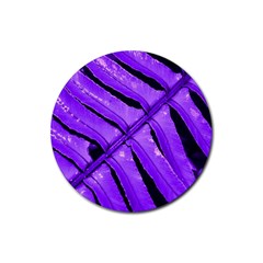 Purple Fern Rubber Round Coaster (4 pack) 