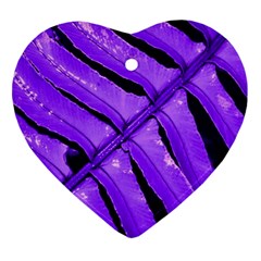 Purple Fern Heart Ornament (2 Sides)