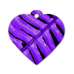 Purple Fern Dog Tag Heart (Two Sides)