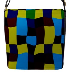 Distorted Squares In Retro Colors 			flap Closure Messenger Bag (s) by LalyLauraFLM