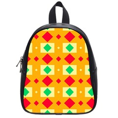 Green Red Yellow Rhombus Pattern 			school Bag (small) by LalyLauraFLM