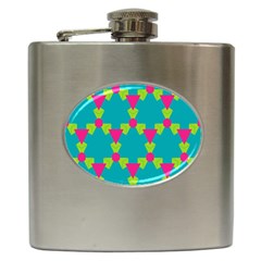 Triangles Honeycombs And Other Shapes Pattern 			hip Flask (6 Oz) by LalyLauraFLM