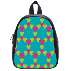 Triangles Honeycombs And Other Shapes Pattern 			school Bag (small) by LalyLauraFLM