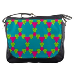 Triangles Honeycombs And Other Shapes Pattern 			messenger Bag by LalyLauraFLM