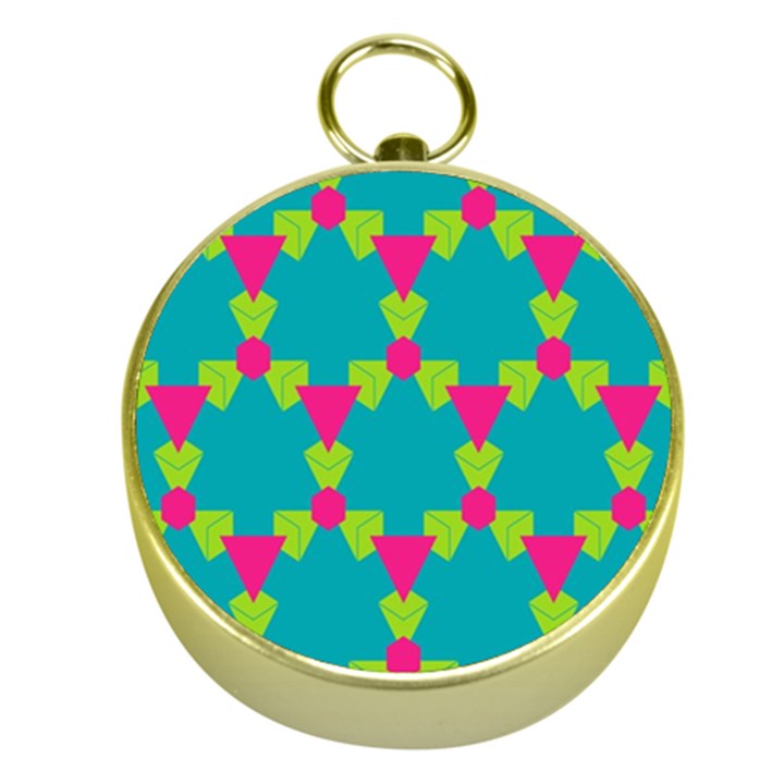 Triangles honeycombs and other shapes pattern 			Gold Compass