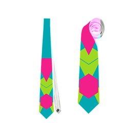 Triangles Honeycombs And Other Shapes Pattern Necktie by LalyLauraFLM