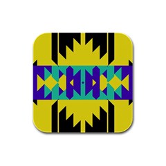 Tribal design 			Rubber Square Coaster (4 pack