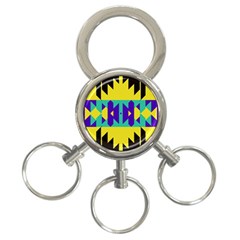 Tribal Design 			3-ring Key Chain