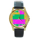 Rectangles and other shapes 			Round Gold Metal Watch Front