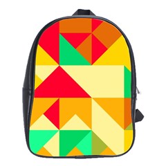 Retro Colors Shapes 			school Bag (large) by LalyLauraFLM