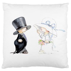 Little Bride And Groom Large Cushion Cases (two Sides)  by Weddings