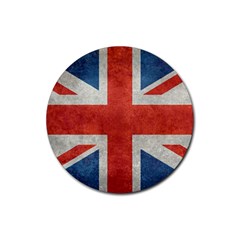 Union Jack 3x5 V10 Vintage Bright Print F Sml Rubber Coaster (round)  by bruzer