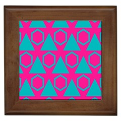 Triangles And Honeycombs Pattern 			framed Tile