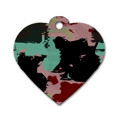Retro Colors Texture 			dog Tag Heart (one Side) by LalyLauraFLM
