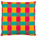 Distorted shapes in retro colors pattern 	Large Flano Cushion Case (Two Sides) Front