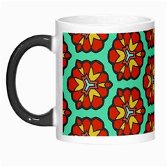 Red Flowers Pattern Morph Mug