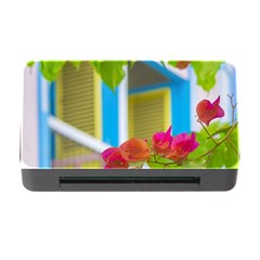 Colored Flowers In Front Ot Windows House Print Memory Card Reader With Cf by dflcprints