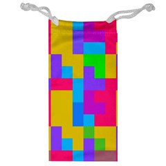 Colorful Tetris Shapes Jewelry Bag by LalyLauraFLM