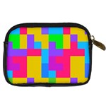 Colorful tetris shapes 	Digital Camera Leather Case Back