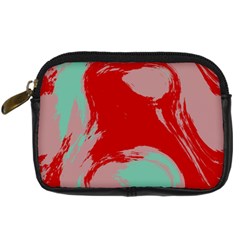 Red Pink Green Texture 	digital Camera Leather Case by LalyLauraFLM