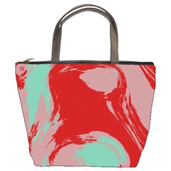 Red Pink Green Texture 	bucket Bag by LalyLauraFLM