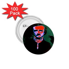 Edgar Allan Poe Pop Art  1 75  Buttons (100 Pack)  by icarusismartdesigns