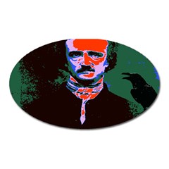 Edgar Allan Poe Pop Art  Oval Magnet by icarusismartdesigns