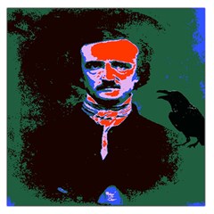 Edgar Allan Poe Pop Art  Large Satin Scarf (square) by icarusismartdesigns