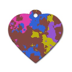 Retro Texture			dog Tag Heart (one Side) by LalyLauraFLM