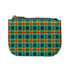 Squares In Retro Colors Pattern 	mini Coin Purse by LalyLauraFLM