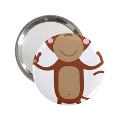 Female Monkey With Flower 2 25  Handbag Mirrors