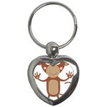 Female monkey with flower Key Chains (Heart)  Front