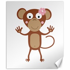 Female Monkey With Flower Canvas 20  X 24  