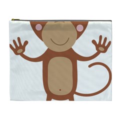 Female Monkey With Flower Cosmetic Bag (xl) by ilovecotton