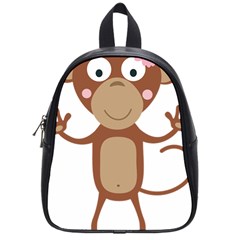 Female Monkey With Flower School Bags (small)  by ilovecotton