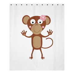 Female Monkey With Flower Shower Curtain 60  X 72  (medium) 