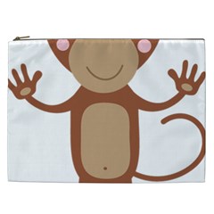 Female Monkey With Flower Cosmetic Bag (xxl)  by ilovecotton