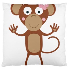 Female Monkey With Flower Standard Flano Cushion Cases (two Sides)  by ilovecotton