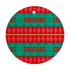 Rhombus Stripes And Other Shapes 			ornament (round)