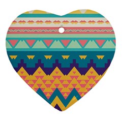 Pastel Tribal Design 			ornament (heart) by LalyLauraFLM