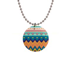 Pastel Tribal Design 			1  Button Necklace