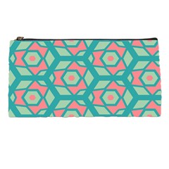 Pink Honeycombs Flowers Pattern  	pencil Case by LalyLauraFLM